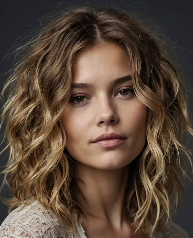 Loose curly waves hairstyle for women
